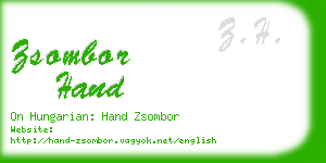 zsombor hand business card